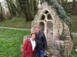 Tom and Cheryl in front of St. Clair's shrine