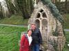 Tom and Cheryl in front of St. Clair's shrine